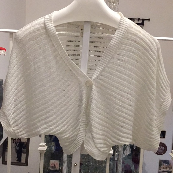 No Boundaries Other - Sparkly White Sweater Jacket